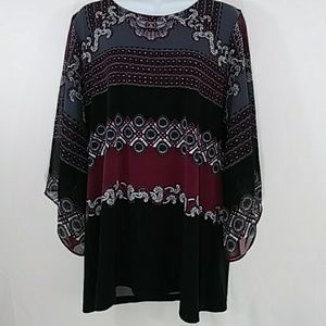 Alfani sheer sleeved top size XL